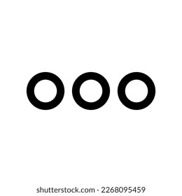Vector horizontal ellipsis menu icon. Black, white background. Perfect for app and web interfaces, infographics, presentations, marketing, etc.