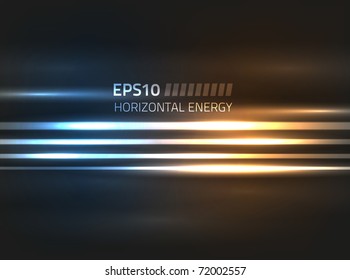 Vector horizontal energy design against dark background