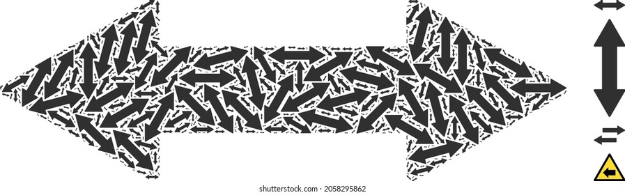El mosaico de flecha de intercambio horizontal vectorial se compone de elementos de flecha de intercambio horizontal recursiva dispersa. Combinación recursiva para flecha de intercambio horizontal.