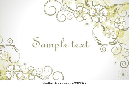 Tarjeta floral Horizontal de Vector