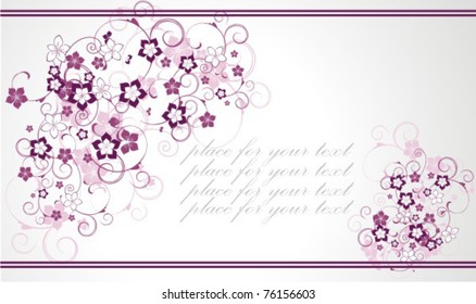 Vector horizontal floral card