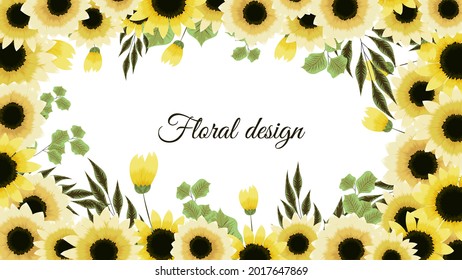 Vector horizontal flower banner background with text place. Floral design for cosmetics, perfume, beauty care products for women, wedding invites, greeting cards, invitations, web.