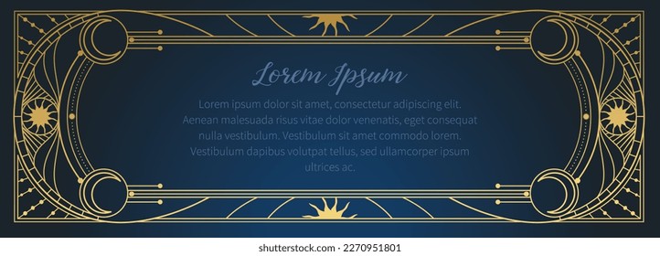 Vector horizontal frame in vintage art deco style