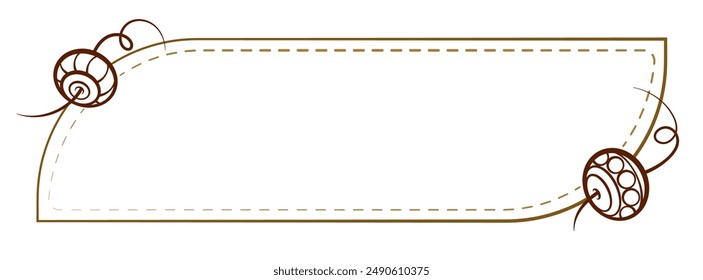 Vector horizontal frame with a vintage artistic handmade beads for crafting and dressmaking projects