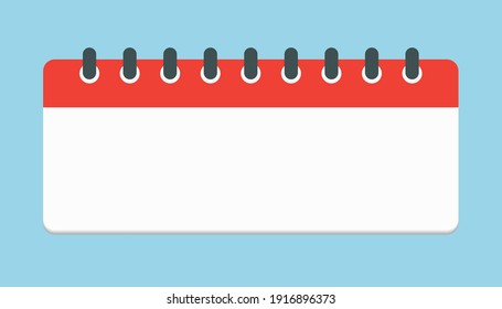 Vector horizontal icon calendar day. Empty space for vector illustration flat style. Date day of month Sunday, Monday, Tuesday, Wednesday, Thursday, Friday, Saturday.