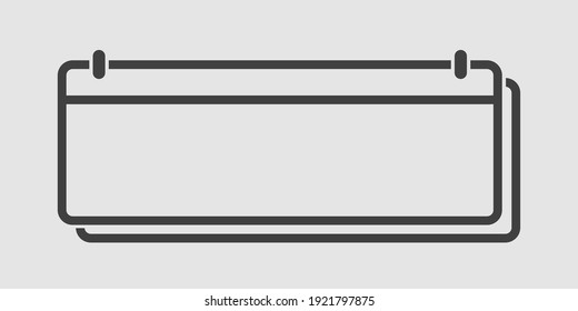 Día del calendario del icono horizontal del vector. Espacio vacío para el estilo plano de ilustración vectorial. Fecha día del mes Domingo, Lunes, Martes, Miércoles, Jueves, Viernes, Sábado.