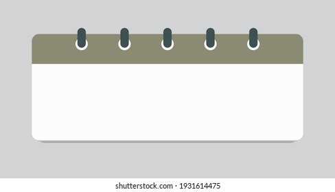 Vector horizontal icon calendar day. Empty space for vector illustration flat style. Date day of month Sunday, Monday, Tuesday, Wednesday, Thursday, Friday, Saturday.