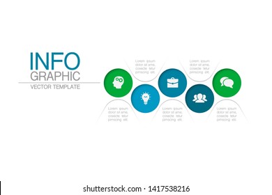 Vector horizontal infographic diagram, template for business, presentations, web design, 5 options.