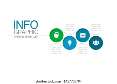 Vector horizontal infographic diagram, template for business, presentations, web design, 4 options.