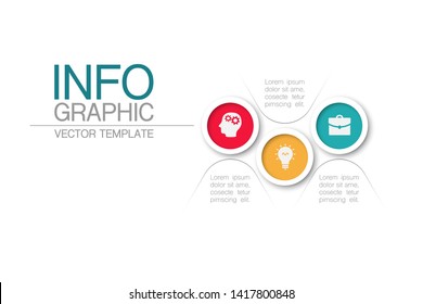 Vector horizontal infographic diagram, template for business, presentations, web design, 3 options.