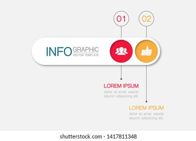 Vector horizontal infographic diagram, template for business, presentations, web design, 2 options.