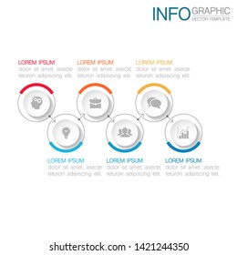 Vector horizontal infographic diagram, template for business, presentations, web design, 6 options.