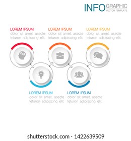 Vector horizontal infographic diagram, template for business, presentations, web design, 5 options.