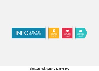 Vector horizontal infographic diagram, template for business, presentations, web design, 3 options.