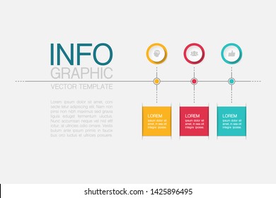 Vector horizontal infographic diagram, template for business, presentations, web design, 3 options.