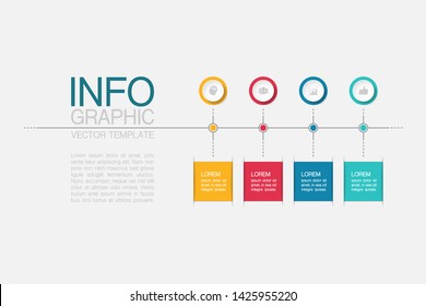 Vector horizontal infographic diagram, template for business, presentations, web design, 4 options.