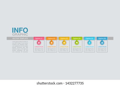 Vector horizontal infographic diagram, template for business, presentations, web design, 6 options.