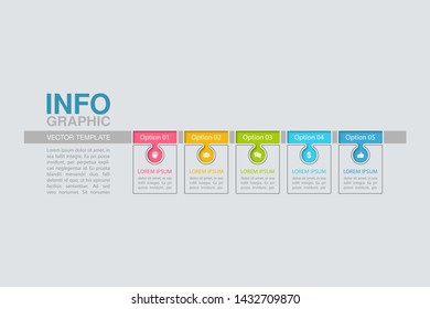 Vector horizontal infographic diagram, template for business, presentations, web design, 5 options.
