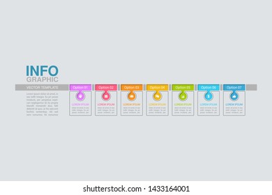 Vector horizontal infographic diagram, template for business, presentations, web design, 7 options.