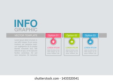 Vector horizontal infographic diagram, template for business, presentations, web design, 3 options.