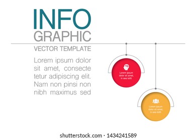 Vector horizontal infographic diagram, template for business, presentations, web design, 2 options.