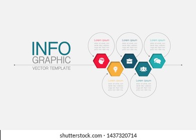 Vector horizontal infographic diagram, template for business, presentations, web design, 5 options.