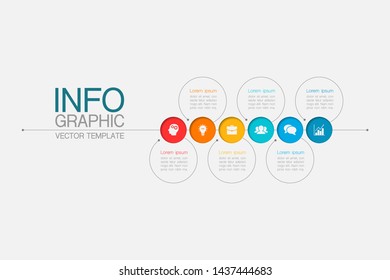 Vector horizontal infographic diagram, template for business, presentations, web design, 6 options.