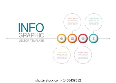 Vector horizontal infographic diagram, template for business, presentations, web design, 5 options.