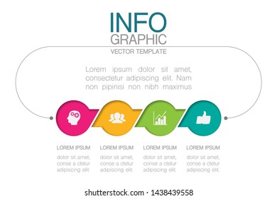 Vector horizontal infographic diagram, template for business, presentations, web design, 5 options.