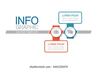 Vector horizontal infographic diagram, template for business, presentations, web design, 2 options.