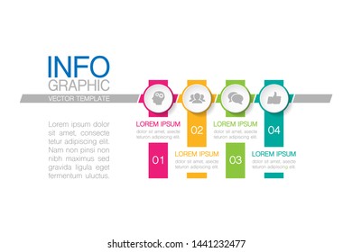 Vector horizontal infographic diagram, template for business, presentations, web design, 4 options.