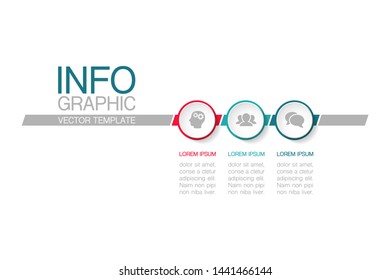 Vector horizontal infographic diagram, template for business, presentations, web design, 3 options.