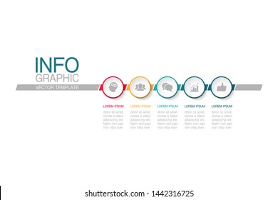 Vector horizontal infographic diagram, template for business, presentations, web design, 5 options.