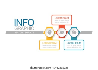 Vector horizontal infographic diagram, template for business, presentations, web design, 3 options.