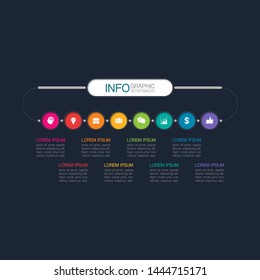 Vector horizontal infographic diagram, template for business, presentations, web design, 8 options.