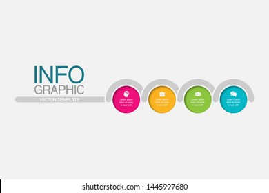 Vector horizontal infographic diagram, template for business, presentations, web design, 4 options.