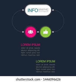 Vector horizontal infographic diagram, template for business, presentations, web design, 2 options.
