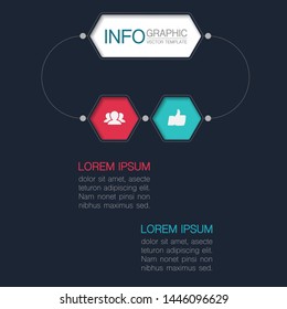 Vector horizontal infographic diagram, template for business, presentations, web design, 2 options.