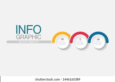 Vector horizontal infographic diagram, template for business, presentations, web design, 3 options.