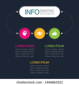 Vector horizontal infographic diagram, template for business, presentations, web design, 3 options.