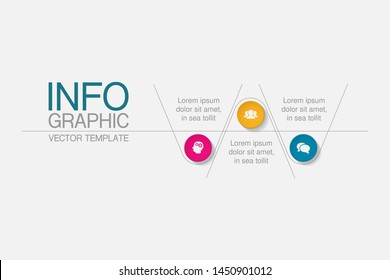 Vector horizontal infographic diagram, template for business, presentations, web design, 3 options.