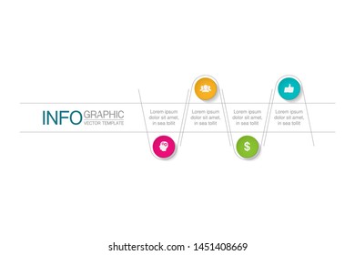 Vector horizontal infographic diagram, template for business, presentations, web design, 4 options.