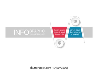 Vector horizontal infographic diagram, template for business, presentations, web design, 2 options.
