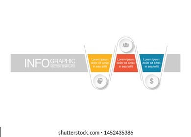 Vector horizontal infographic diagram, template for business, presentations, web design, 3 options.