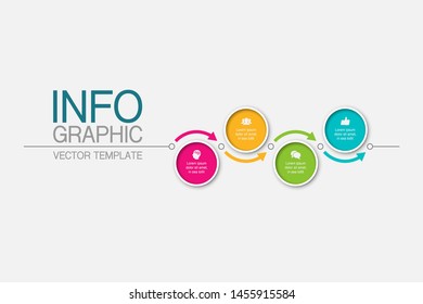 Vector horizontal infographic diagram, template for business, presentations, web design, 4 options.