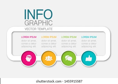 Vector horizontal infographic diagram, template for business, presentations, web design, 4 options.