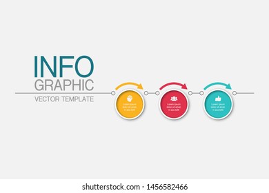 Vector horizontal infographic diagram, template for business, presentations, web design, 3 options.