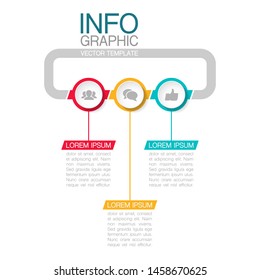 Diagrama de infografía horizontal vectorial, plantilla para negocios, presentaciones, diseño web, 3 opciones.