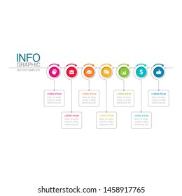 Vector horizontal infographic diagram, template for business, presentations, web design, 7  options.