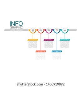 Vector horizontal infographic diagram, template for business, presentations, web design, 5 options.